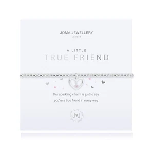 Joma Jewellery Silver Plated Beaded Bracelet A Little TRUE FRIEND + Gift Bag - Picture 1 of 3