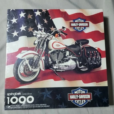 NEW Sealed Springbok 1000 Piece Harley-Davidson Motorcycle Puzzle 24" x 30" 1998 - Image 1 of 4