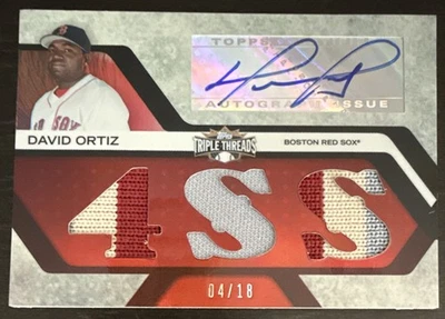 Camiseta deportiva David Ortiz🔥2008 Topps Triple Threads parche reliquias AUTO #TTAR-23 4/18💥 Foto 1 de 2