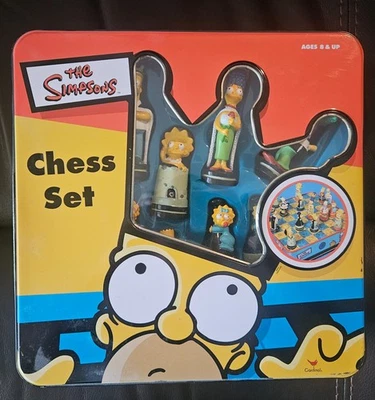 The Simpsons Chess Set in Collectible Tin *USED* All figures included and board - Image 1 of 4