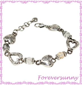 Brighton Heartland Herz Perlen Silber Armband - Bild 1 von 4