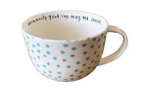 ROY KIRKHAM Polka Dot Mug “Uncommonly Good) White And Blue 10 x 8cm - Picture 1 of 5