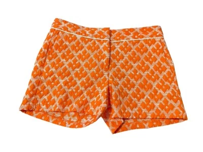 JOE FRESH 女式 2 码橙色几何印花纹理正装短裤 — 第 1/4 张图片