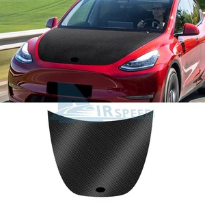 Película de protección de pintura precortada para campana con impresión de fibra de carbono para Tesla Modelo Y 2020-24 - Imagen 1 de 9