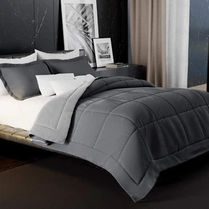 King/CALI King 3-Piece Lightweight Reversible Comforter Set ,1800 Thread Count - Picture 1 of 6