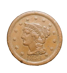 1854 Braided Hair Large Cent 1C Looks Better In Hand ecoinsales - Picture 1 of 2