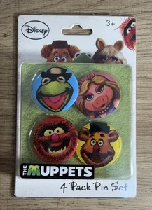 Disney The Muppets 1.25 Inch Collectible Button Pins Set of 4 Kermit Animal - Picture 1 of 4