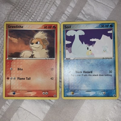 Growlithe and Seel Pokemon Cards - 64/112 EX FireRed  & LeafGreen (2004) - Image 1 of 4