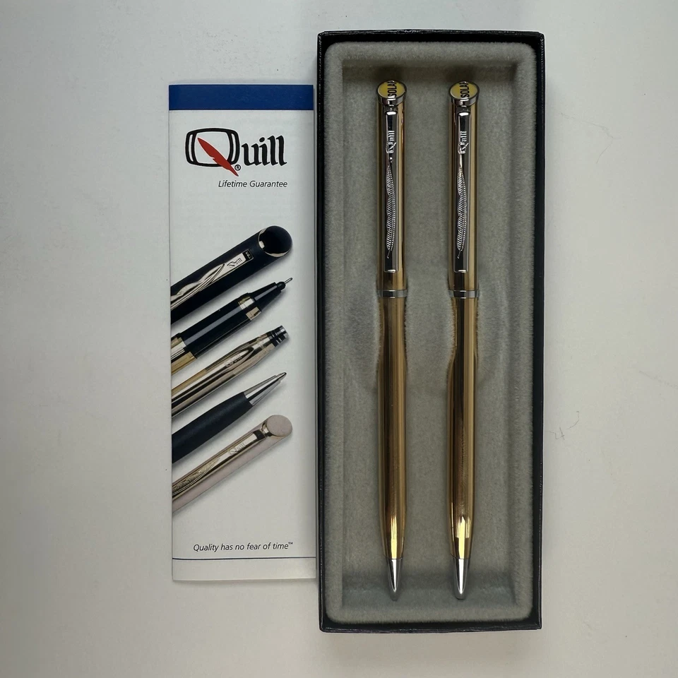 Conjunto de caneta esferográfica mecânica e caneta esferográfica e marcador Quill - Imagem 1 de 4