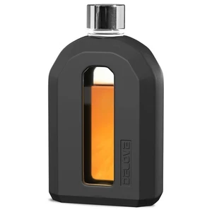 Modern Glass Hip Flask with Silicone Sleeve- Small Portable Travel Liquor Fla... - Picture 1 of 7