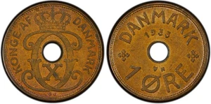 DINAMARCA 1933 1 MINERAL PCGS MS62BN MEJOR FECHA MONEDA ¡BONITA! - Imagen 1 de 4