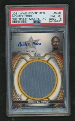 2021 Topps WWE Undisputed Superstar Mat Relics Auto-Gold Montez Ford #MMF PSA 8 - Image 1 of 2