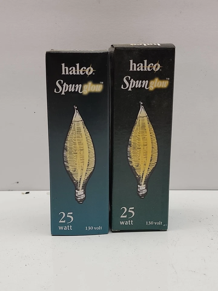 2 X Halco 100210 Decorative C11 Spun Glow Bulbs - Candelabra Base 130V 25 Watt  - Image 1 of 3