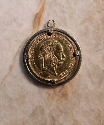 Austria Oro 4 Florines 10 Francos 1892 Franco José I Moneda Restrike.0933 OZ Colgante Foto 1 de 4