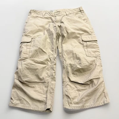 Carhartt Cropped Cargo Womens Beige Ripstop Utility Hiking Pants Size 14 WB006 - Image 1 of 4