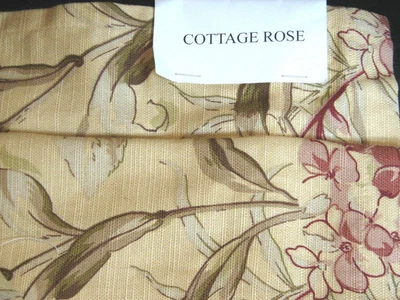 Cortina de ducha vintage de tela rosa de cabaña con cenefa plisada adjunta 69 x 72 Foto 1 de 4