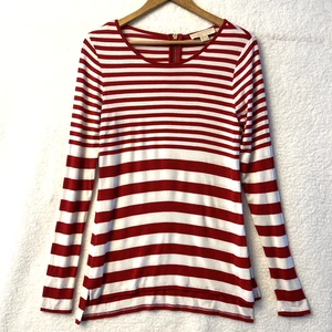 Micheal Michael Kors Womens Striped Jersey Stretch Red White Shirt Sz S Coastal - Picture 1 of 20