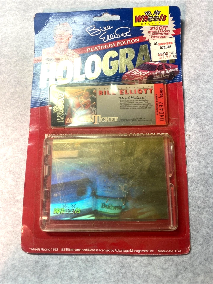 Nice 1992 Wheels Gold Bill Elliott Hologram. NIP FREE PRIORITY SHIPPING NIB - Image 1 of 1
