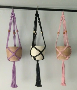 Macrame Plant Hanger Garden Hanging Planter Basket Rope Flower Pot Holder Decor  - Picture 1 of 31