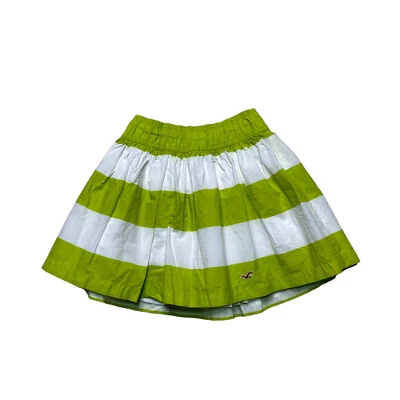 Saia Hollister Pull On Flare Feminina Tamanho XS Comprimento do Joelho Listrada Verde Limão - Imagem 1 de 4