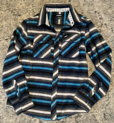 TONY HAWK в полоску бирюзовый и серый флис куртка большой 14 16 новый без ЯРЛЫКОВ - Изображение 1 из 4
