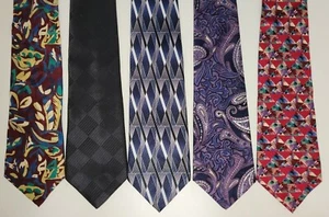 Lot of 5 Vintage Neck Ties - Various Companies & Styles - Skinny & Regular MUSIC - Picture 1 of 2