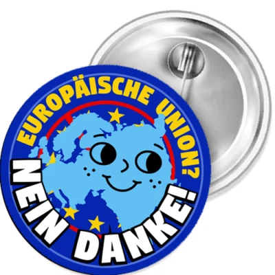 MARKENLOS Europäische Union Nein Danke Button Anstecker Aufkleber Flaschenöffn Spiegel