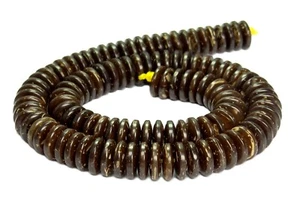 😏 Kokosnuss natur Heishi Perlen dünne Scheiben ca. 10 x 3 mm Strang f. Kette😉 - Picture 1 of 1