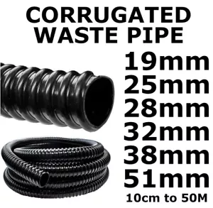 Waste Water Pipe Flexible Water Convoluted Hose - Caravan Motorhome - Picture 1 of 36