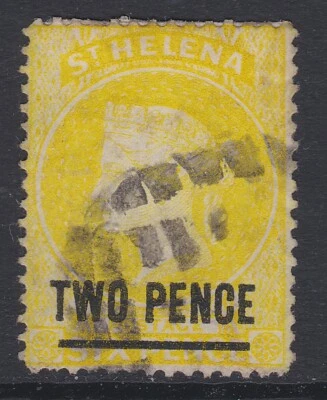 St Helena QV 1864-80 2d amarillo TIPO B barra gruesa p14 usado sg28 Foto 1 de 2