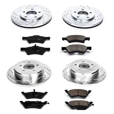 Kit de freio a disco PowerStop - dianteiro e traseiro - Compatível com Chrysler Town & Country 2001-20 - Imagem 1 de 4