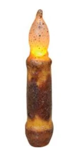 Burnt Mustard LED Taper Candle, 4" Primitive LED Taper Candle, Pack of 4 - Picture 1 of 1