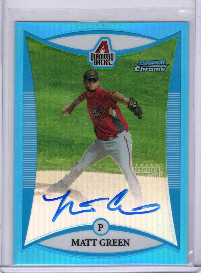 2008 Bowman Chrome Matt Green Blue Refractor Autograph RC Auto #148/150  - Image 1 of 1