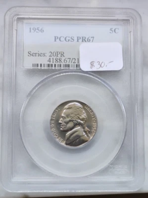 Prueba Jefferson 1956 prueba de gemas de níquel graduación profesional Pr67 Foto 1 de 4