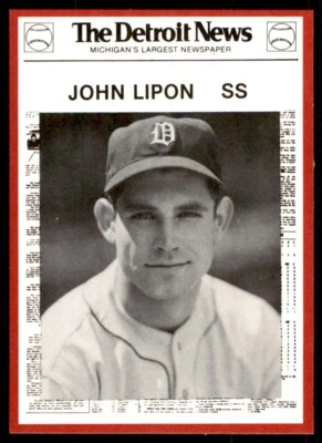 1981 DETROIT NEWS - #26 JOHN LIPON DETROIT TIGERS - Image 1 of 2