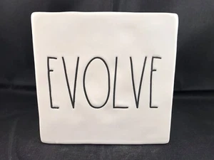 Think Evolve Rae Dunn Block Sign Paperweight Artisan Collection by Magenta White - Picture 1 of 8