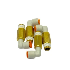 Lot (4) New SMC 1/4" One-Touch Extended Male Elbow Fittings, KQ2W07-35S - Picture 1 of 5