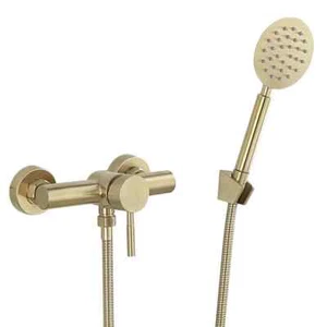 Bathroom Shower Faucet Set Wall Mounted Brushed Gold Shower Faucet Bathroom Taps - Picture 1 of 15