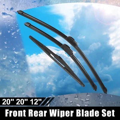 3 Pcs 20" 20" 12" Windshield Wiper Blade Kit for Honda Element 2003-2009 J Hook - Image 1 of 4