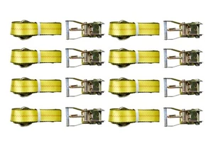 8x Lasso Wheel Tow Truck Tie Down Axle Strap Ratchet J Finger Hook Tire Towing - Picture 1 of 9