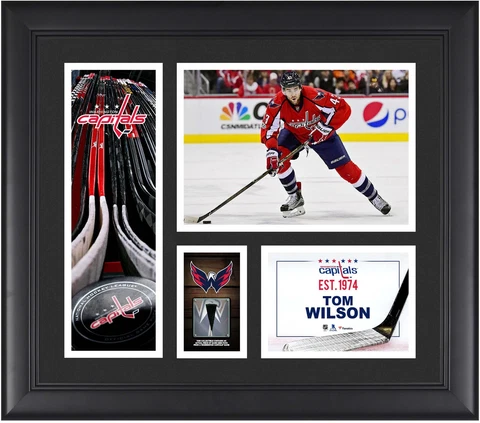 Tom Wilson Washington Capitals Framed 15x17 Collage w/a Piece of GU Puck Cover