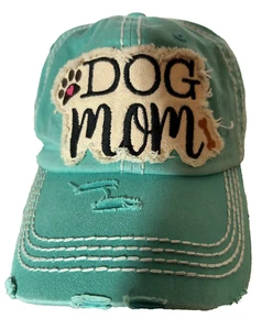 De colección - Perro mamá - Gorra de béisbol sombrero - Turquesa ajustable - Angustiado - Imagen 1 de 8