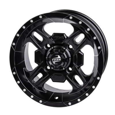 Tusk Beartooth Wheel 12x7 4.0 + 3.0 Matte Black 4/156 Lug Pattern 1852770003 - Image 1 of 4
