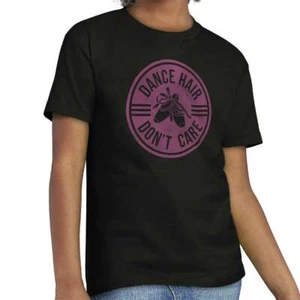 Cute Ballerina Dance Hair Dont Care Attitude Girls Youth Crewneck T Shirts Tees - Picture 1 of 9