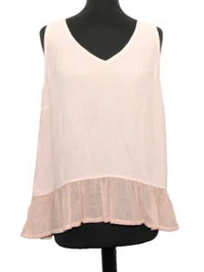 VINTAGE LADIES GHOST TANYA SARNE RUFFLE PEPLUM TOP VEST, UK 8 BLUSH PINK - Picture 1 of 8