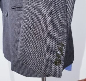 42L Armani COLLEZIONI Brown Black Zig Zag Wool Tweed sport coat Jacket Blazer 