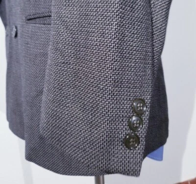 42L Armani COLLEZIONI Brown Black Zig Zag Wool Tweed sport coat Jacket Blazer  - Image 1 of 4