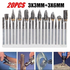 Fresa de vástago punto de giro cresta vástago de lijado de carburo de tungsteno 20 piezas 3*3 mm y 3*6 mm juego - Imagen 1 de 6