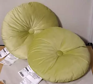 (2 Set) Ikea KRANSBORRE Light Green 16" Round Plush Accent Throw Pillow - Picture 1 of 4