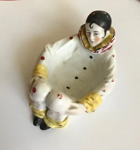 Antique Sitzendorf Germany Pierrot porcelain art deco harlequin vanity dish - Picture 1 of 6